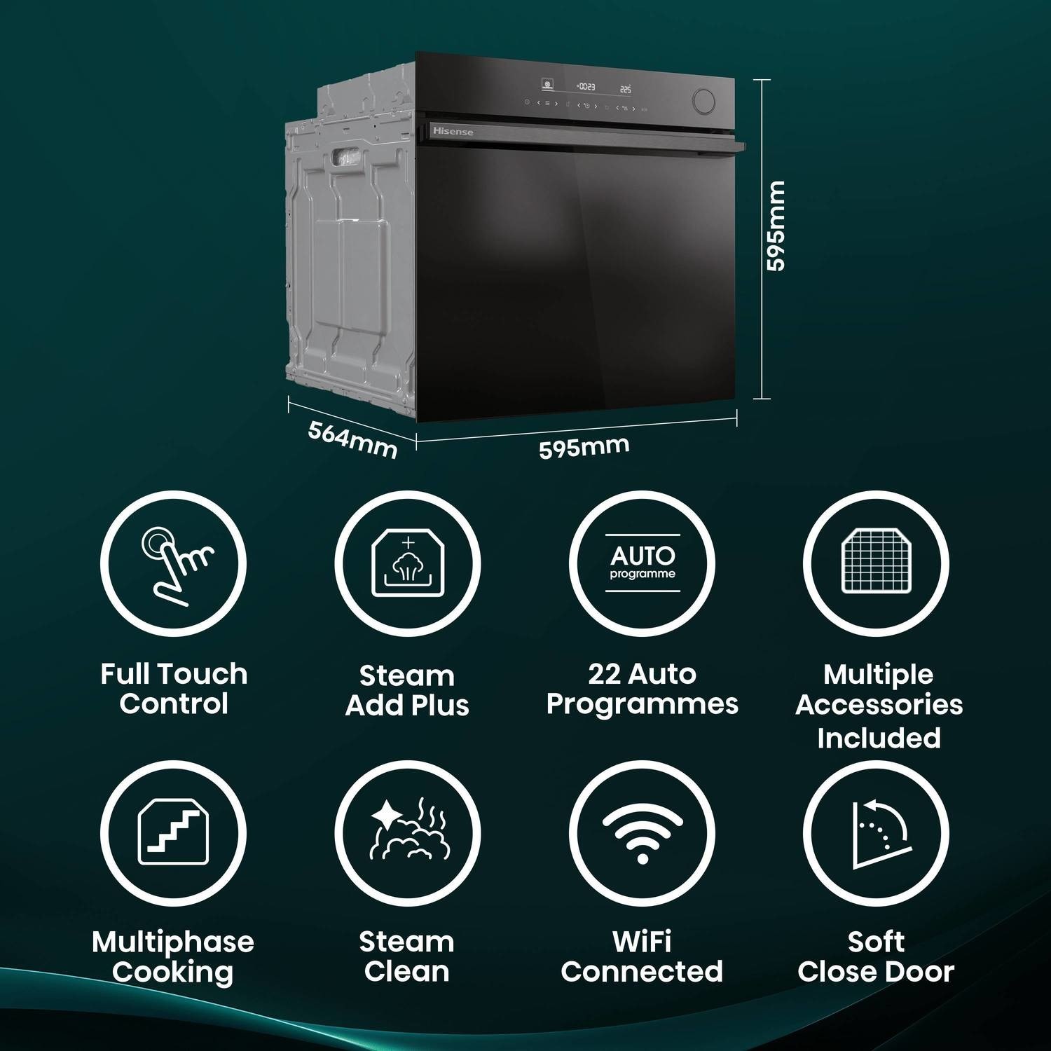 Hisense BSA66346ADBGUK Electric Single Oven - Black - Image 2