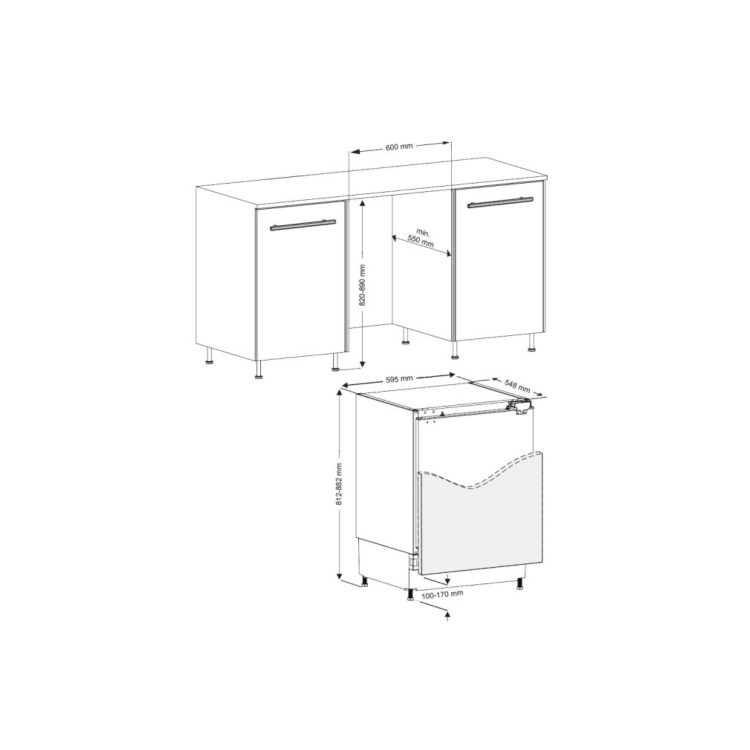 CDA CDA 134 Litre Integrated Under Counter Larder Fridge - Image 4