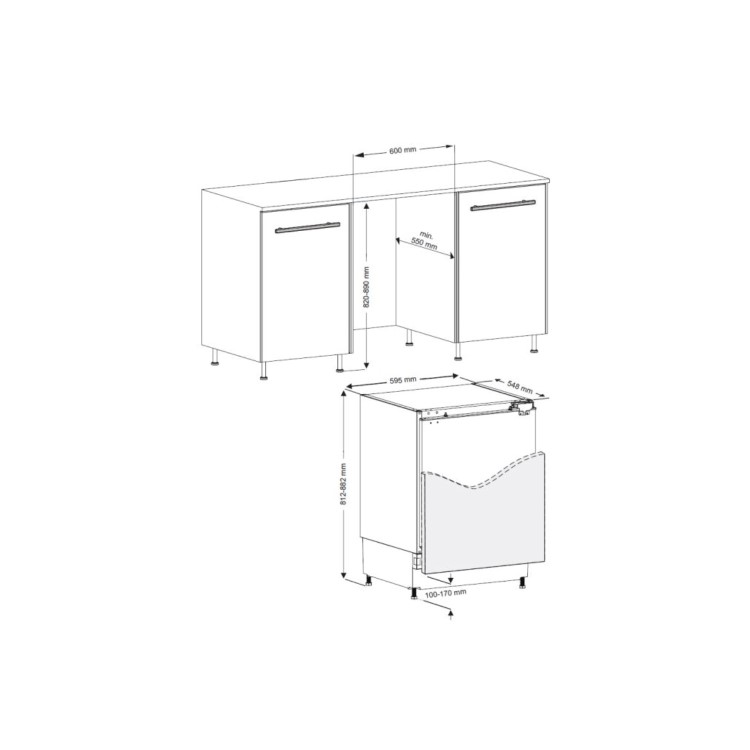 CDA 115 Litre Integrated Under Counter Fridge With Icebox - Image 4