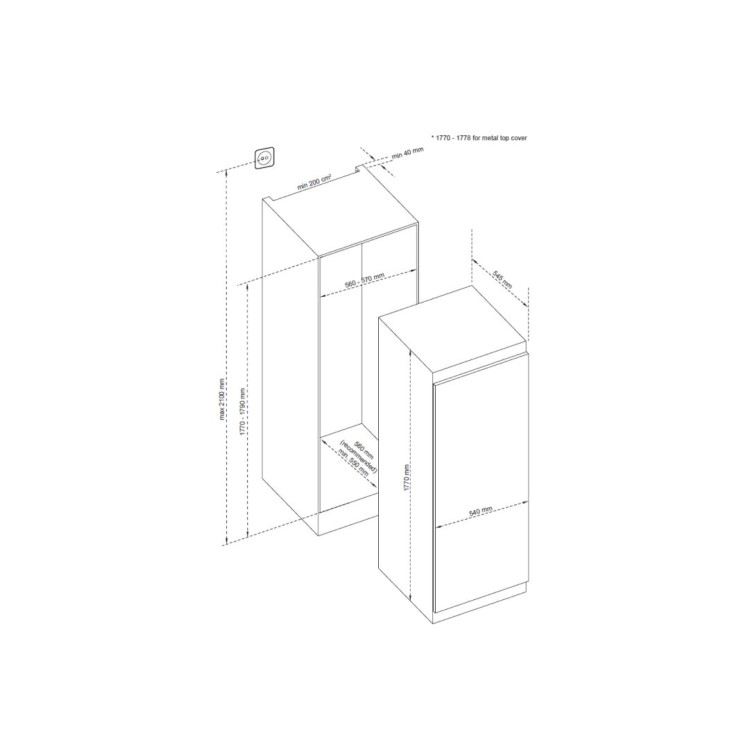 CDA 294 Litre Integrated In-column Larder Fridge - Image 4