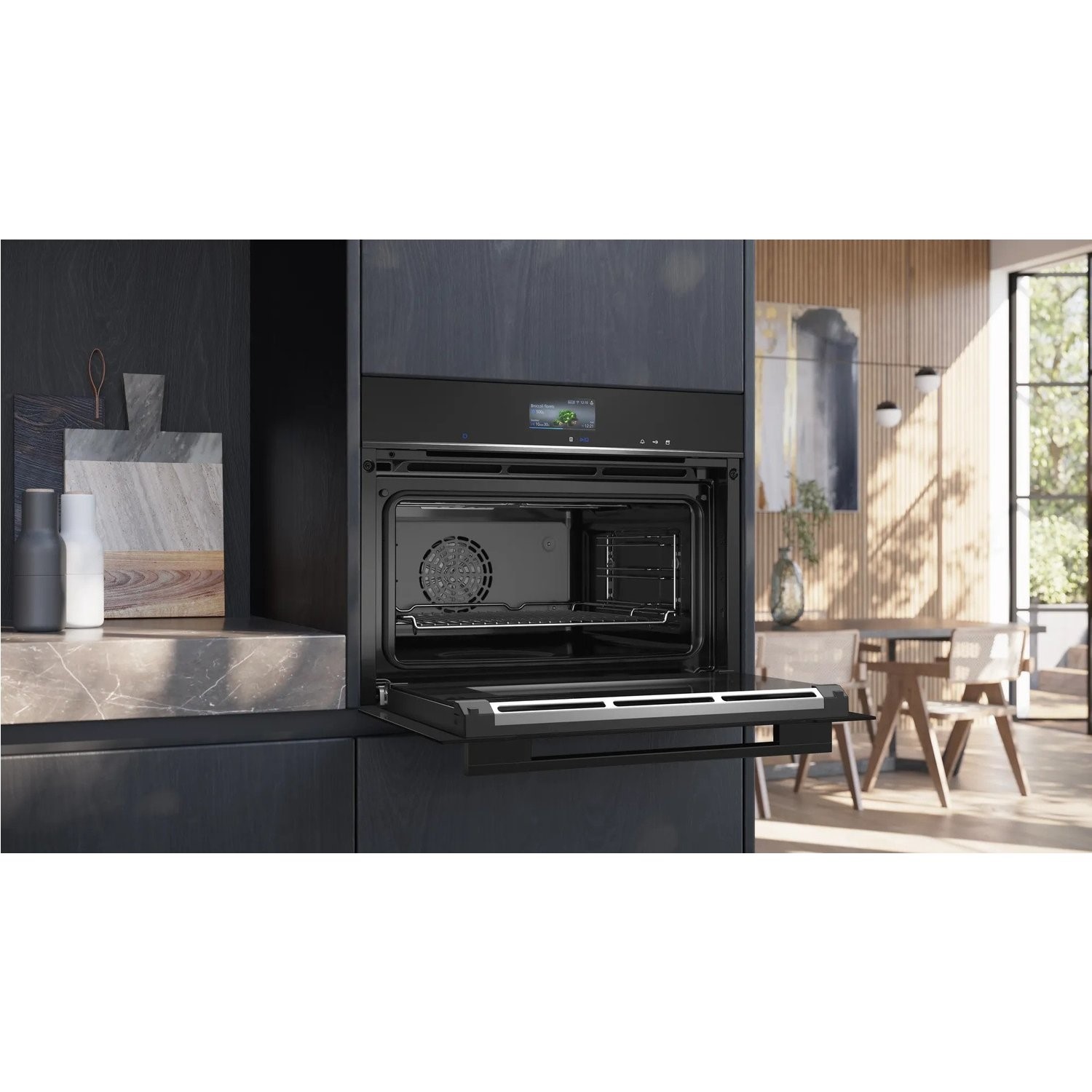Siemens iQ700 Built-In Combination Microwave Oven - Black - Image 4
