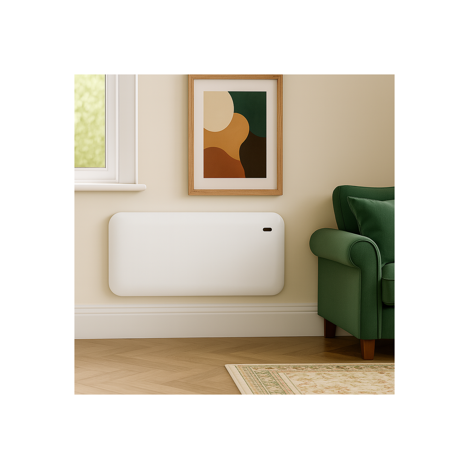 electriQ 2000W Smart Electric Designer Panel Heater - Wall Mountable & Bathroom Safe - White