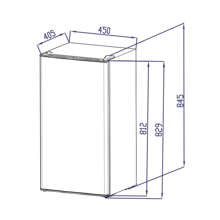 electriQ 61 Litre Freestanding Under Counter Larder Fridge - White - Image 8