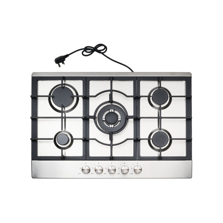 electriQ 75cm 5 Burner Gas Hob - Stainless Steel - Image 5