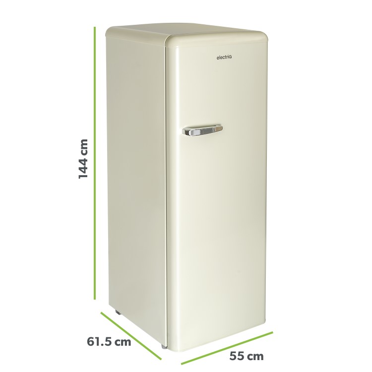 electriQ Retro 194 Litre Freestanding Fridge with Ice Box - Cream - Image 2