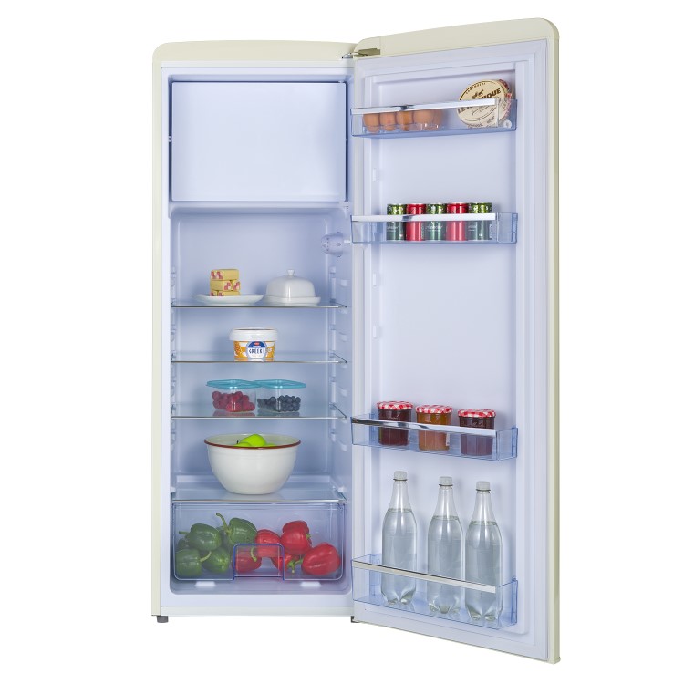 electriQ Retro 194 Litre Freestanding Fridge with Ice Box - Cream - Image 3