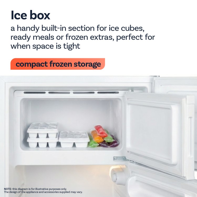 electriQ Retro 194 Litre Freestanding Fridge with Ice Box - Cream - Image 6