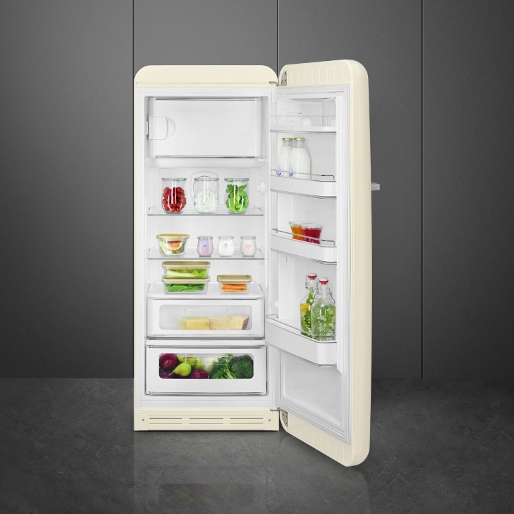 Smeg 244 Litre Fifties Style Right Hand Hinge Freestanding Fridge With Ice Box – Cream - Image 6