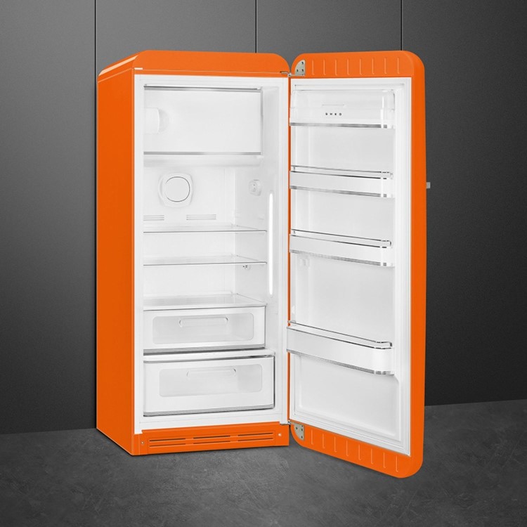 Smeg 244 Litre Fifties Style Right Hand Hinge Freestanding Fridge With Ice Box – Orange - Image 5