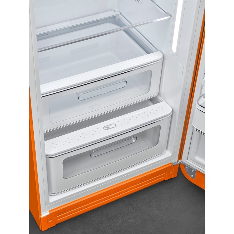 Smeg 244 Litre Fifties Style Right Hand Hinge Freestanding Fridge With Ice Box – Orange - Image 8