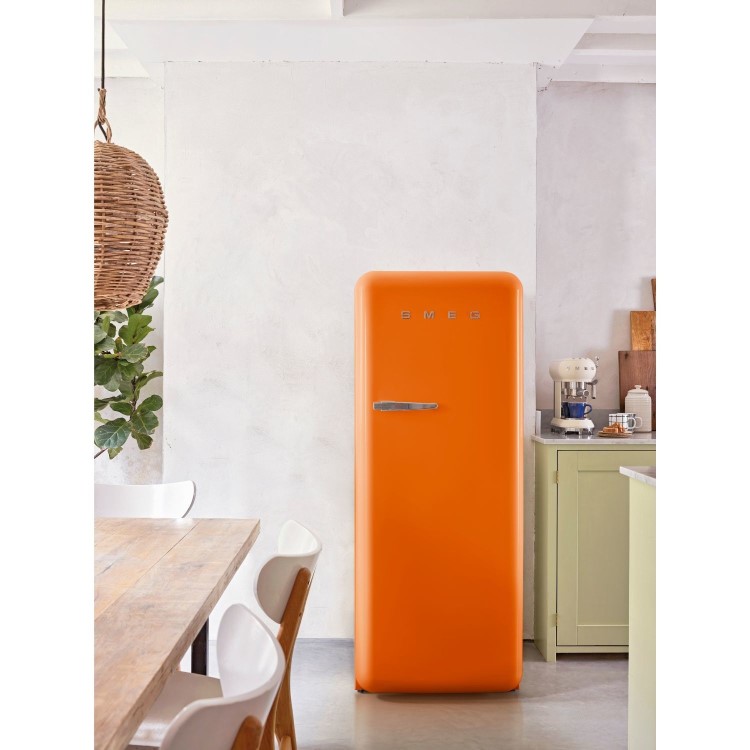 Smeg 244 Litre Fifties Style Right Hand Hinge Freestanding Fridge With Ice Box – Orange - Image 9