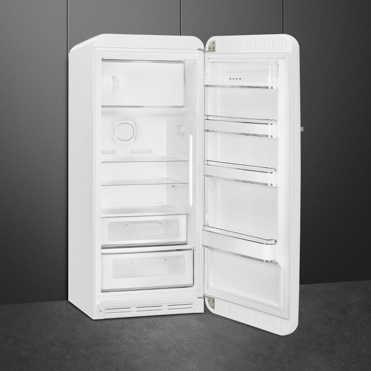 Smeg 244 Litre Fifties Style Right Hand Hinge Freestanding Fridge With Ice Box – White - Image 4