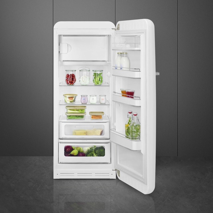Smeg 244 Litre Fifties Style Right Hand Hinge Freestanding Fridge With Ice Box – White - Image 5