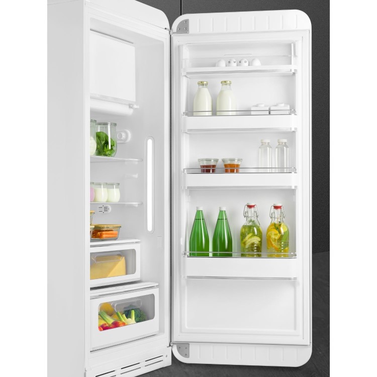 Smeg 244 Litre Fifties Style Right Hand Hinge Freestanding Fridge With Ice Box – White - Image 6