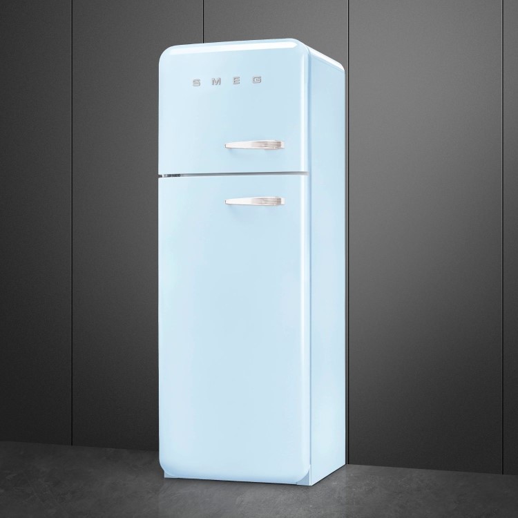 Smeg 294 Litre Fifties Style Left Hand Hinge 70/30 Fridge Freezer - Pastel Blue - Image 2