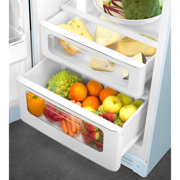 Smeg 294 Litre Fifties Style Left Hand Hinge 70/30 Fridge Freezer - Pastel Blue - Image 8