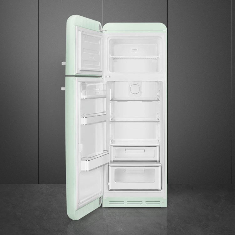 Smeg 294 Litre Fifties Style Left Hand Hinge 70/30 Fridge Freezer - Pastel Green - Image 2