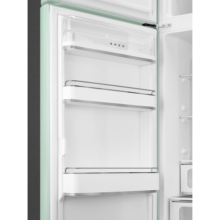 Smeg 294 Litre Fifties Style Left Hand Hinge 70/30 Fridge Freezer - Pastel Green - Image 4