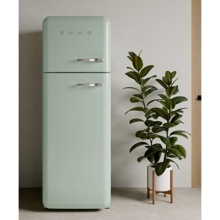 Smeg 294 Litre Fifties Style Left Hand Hinge 70/30 Fridge Freezer - Pastel Green - Image 9
