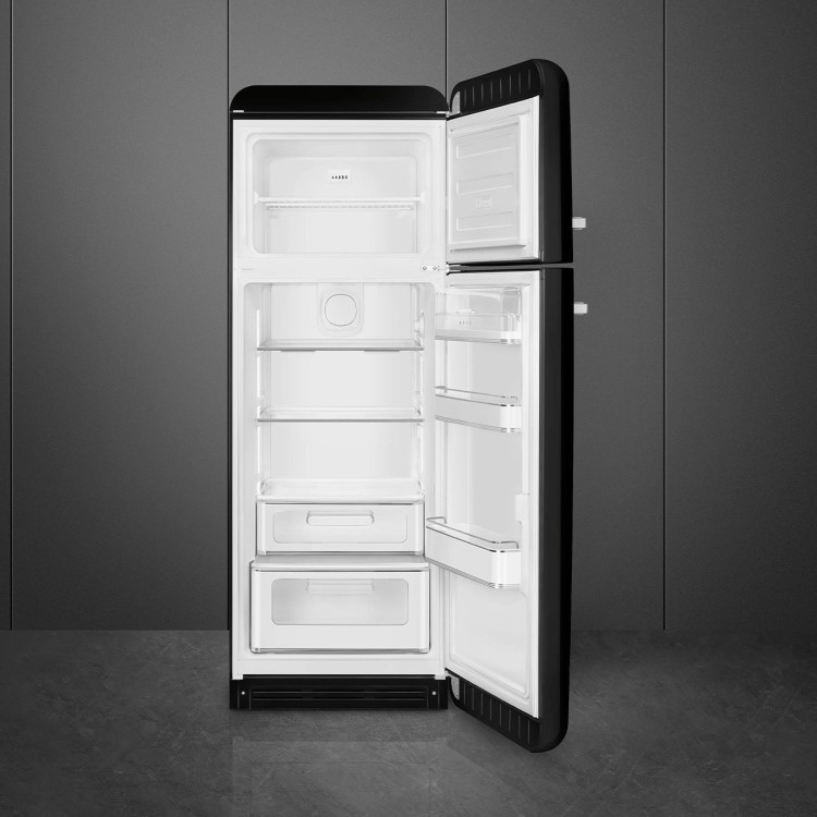 Smeg 294 Litre Fifties Style Right Hand Hinge 70/30 Fridge Freezer - Black - Image 2