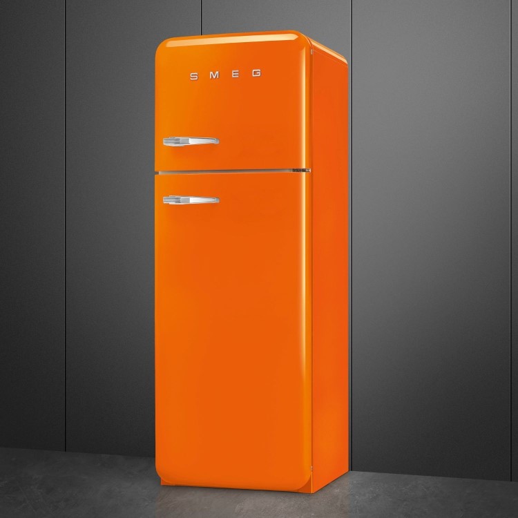 Smeg 294 Litre Fifties Style Right Hand Hinge 70/30 Fridge Freezer - Orange - Image 2