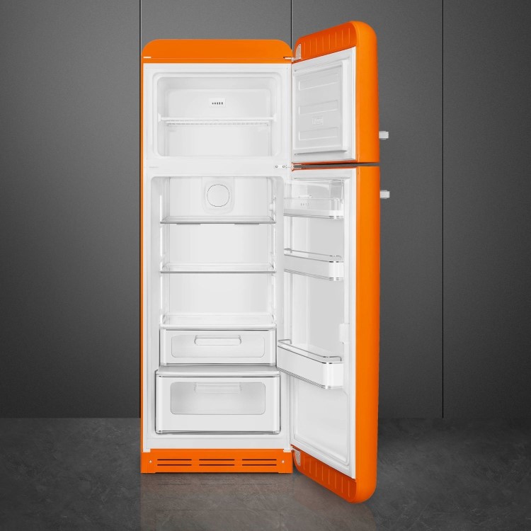 Smeg 294 Litre Fifties Style Right Hand Hinge 70/30 Fridge Freezer - Orange - Image 3