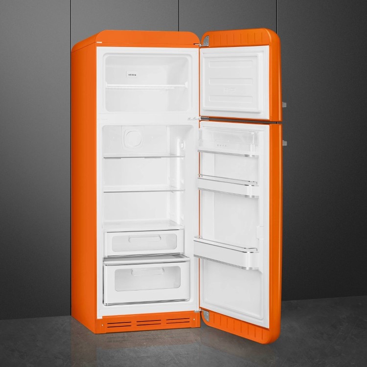 Smeg 294 Litre Fifties Style Right Hand Hinge 70/30 Fridge Freezer - Orange - Image 4