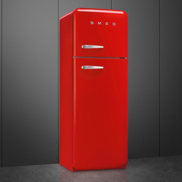 Smeg 294 Litre Fifties Style Right Hand Hinge 70/30 Fridge Freezer - Red - Image 2