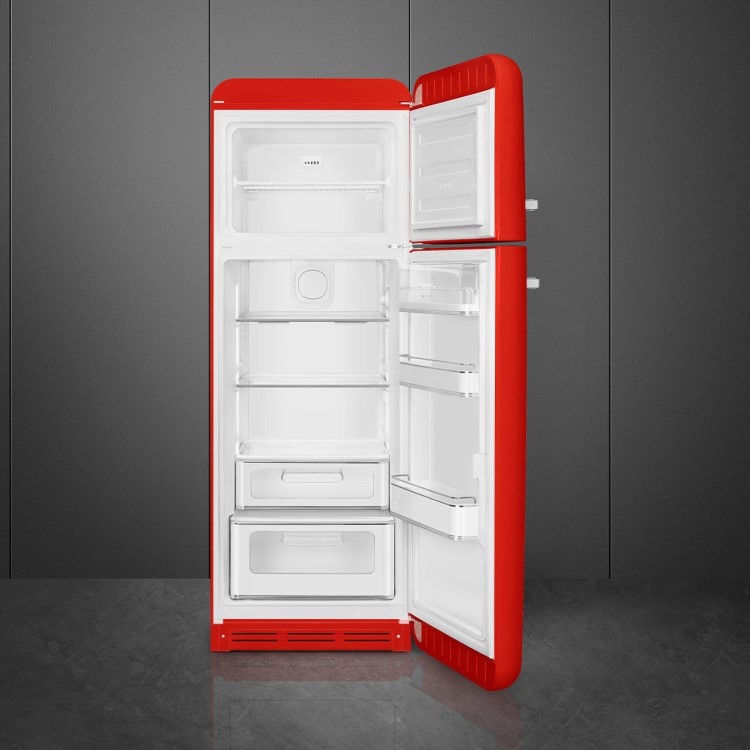 Smeg 294 Litre Fifties Style Right Hand Hinge 70/30 Fridge Freezer - Red - Image 4