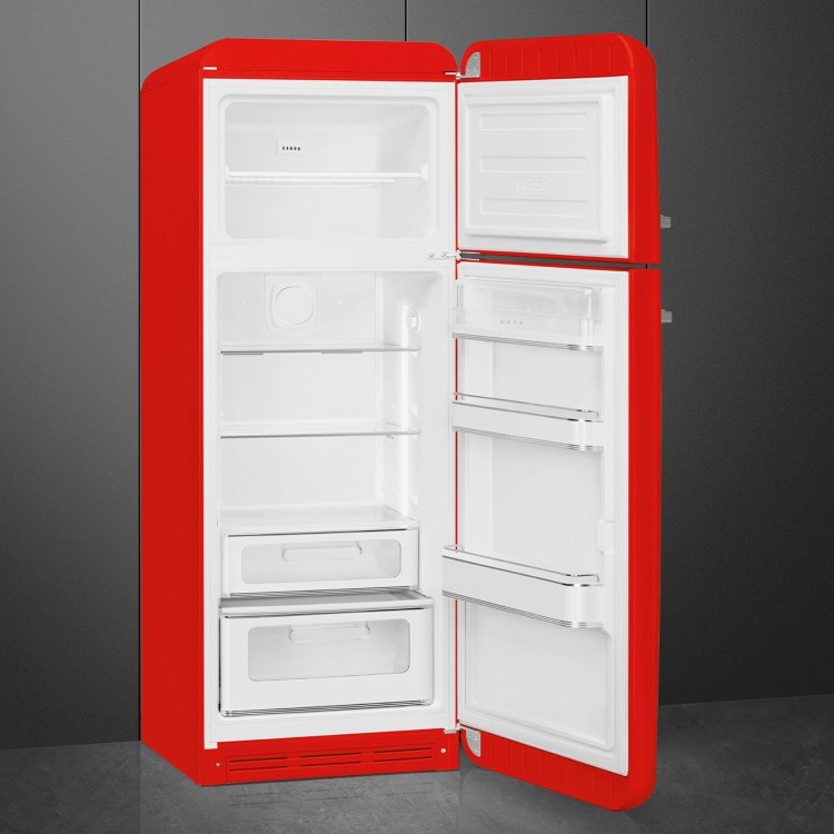 Smeg 294 Litre Fifties Style Right Hand Hinge 70/30 Fridge Freezer - Red - Image 5