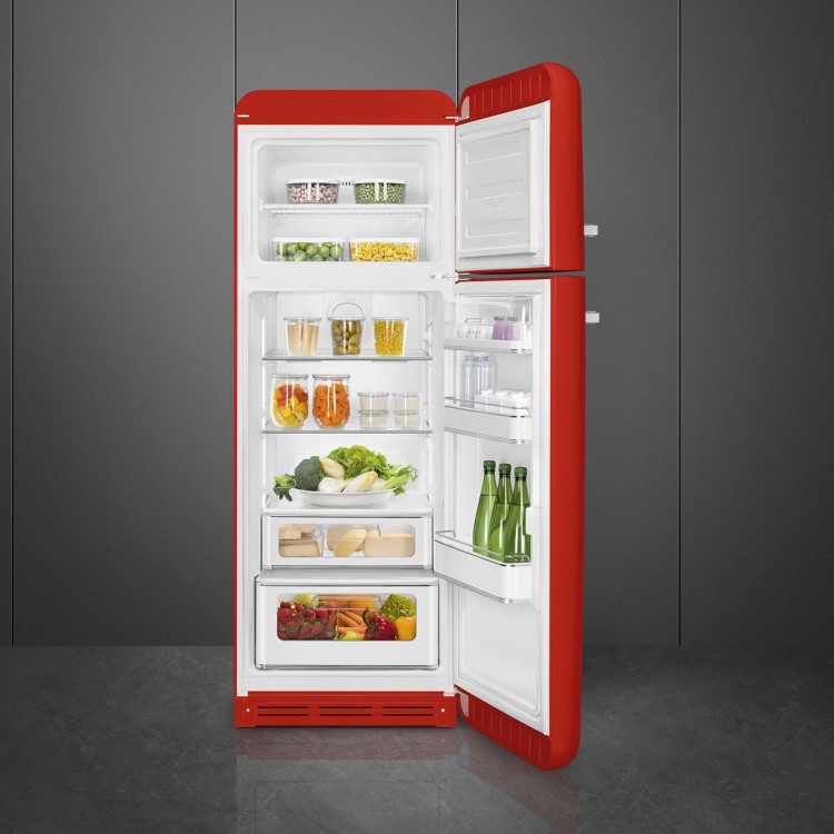 Smeg 294 Litre Fifties Style Right Hand Hinge 70/30 Fridge Freezer - Red - Image 6