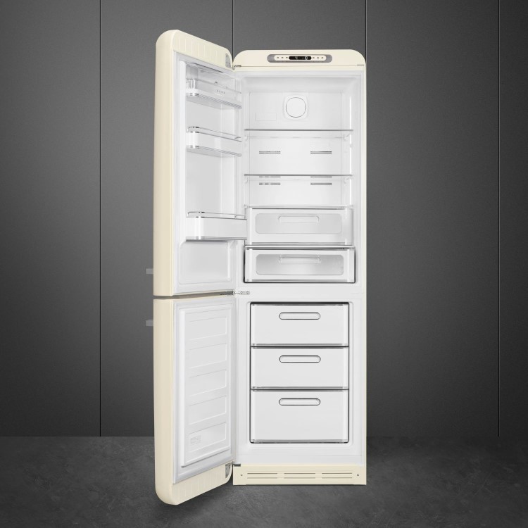 Smeg 331 Litre Fifties Style Left Hand Hinge 70/30 Fridge Freezer - Cream - Image 2