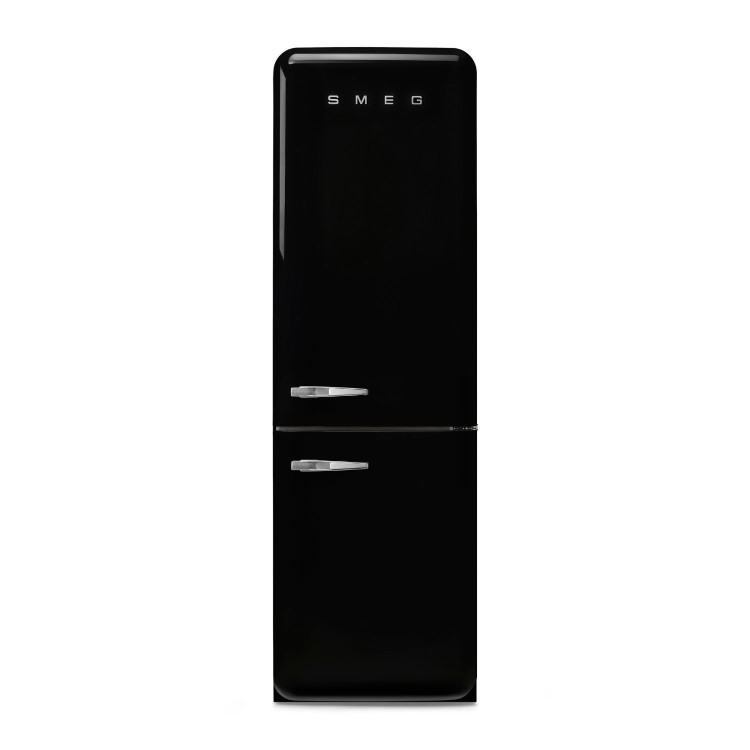 Smeg 331 Litre Fifties Style Right Hand Hinge 70/30 Fridge Freezer - Black