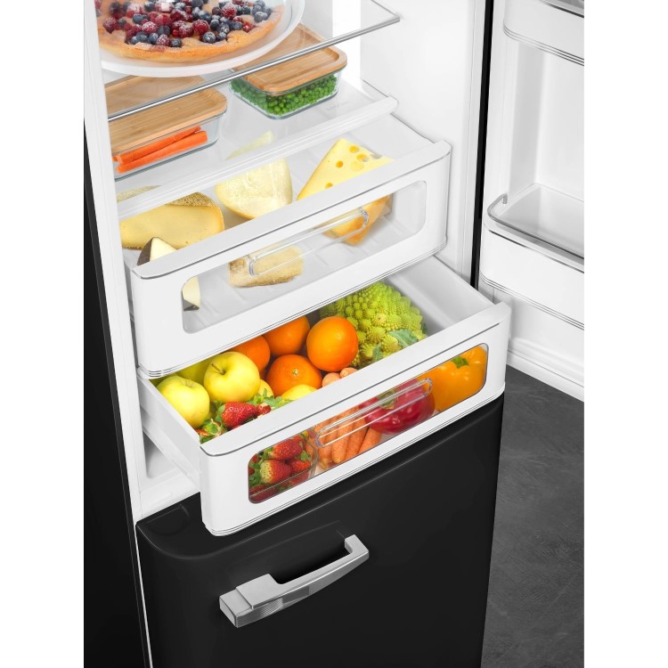 Smeg 331 Litre Fifties Style Right Hand Hinge 70/30 Fridge Freezer - Black - Image 8