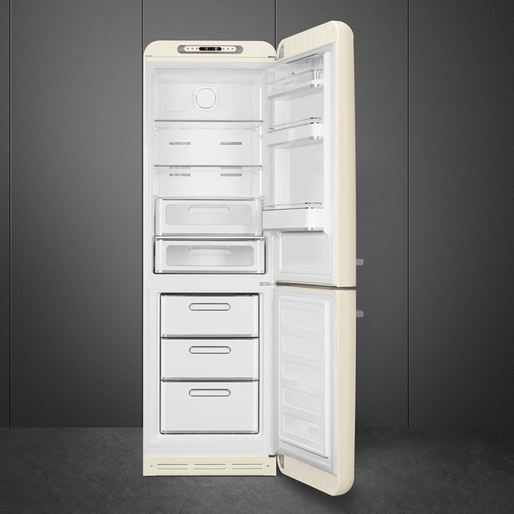 Smeg 331 Litre Fifties Style Right Hand Hinge 70/30 Fridge Freezer - Cream - Image 2