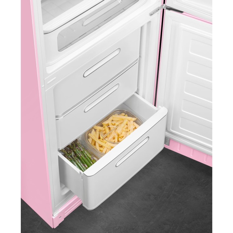 Smeg 331 Litre Fifties Style Right Hand Hinge 70/30 Fridge Freezer - Pink - Image 5