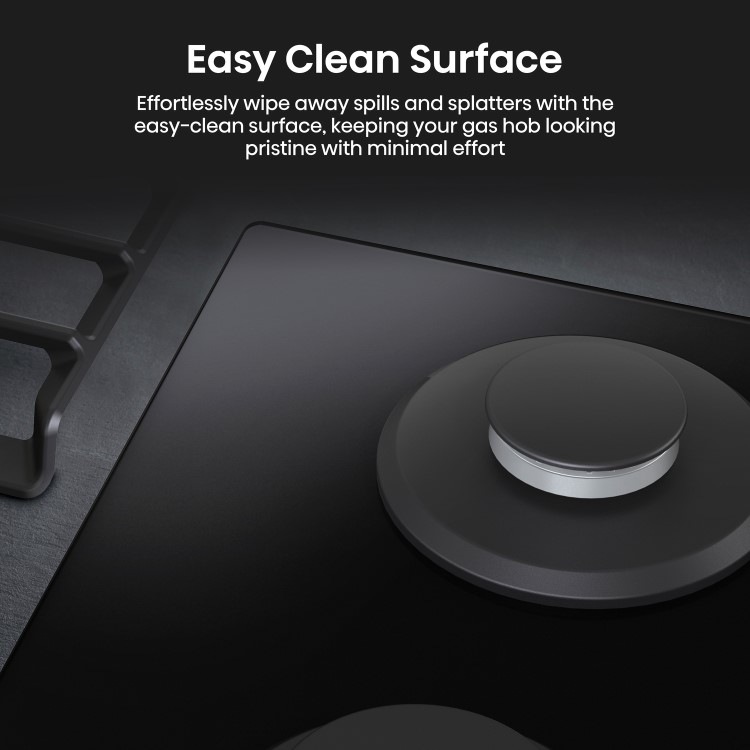 Hisense 60cm 4 Burner Gas on Glass Hob - Black - Image 11
