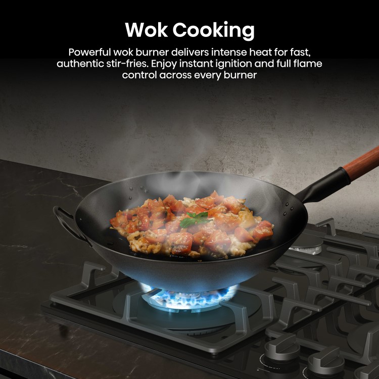 Hisense 60cm 4 Burner Gas on Glass Hob - Black - Image 7