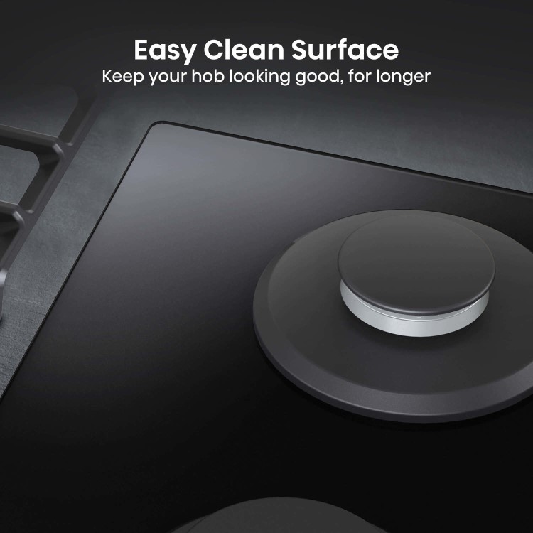 Hisense 75cm Gas on Glass 5 Burner Gas Hob - Black - Image 10