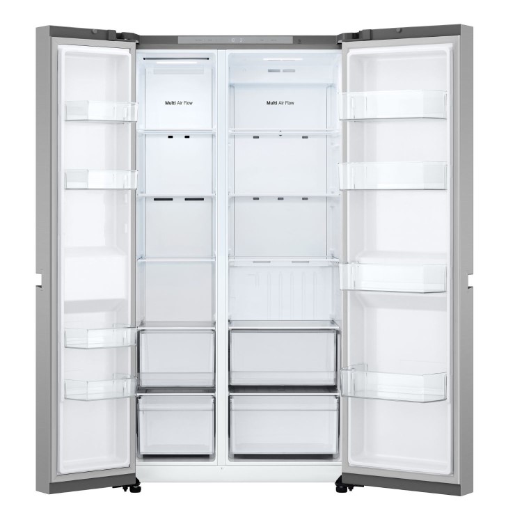 LG NatureFRESH 664 Litre Side-By-Side American Fridge Freezer - Prime Silver - Image 2
