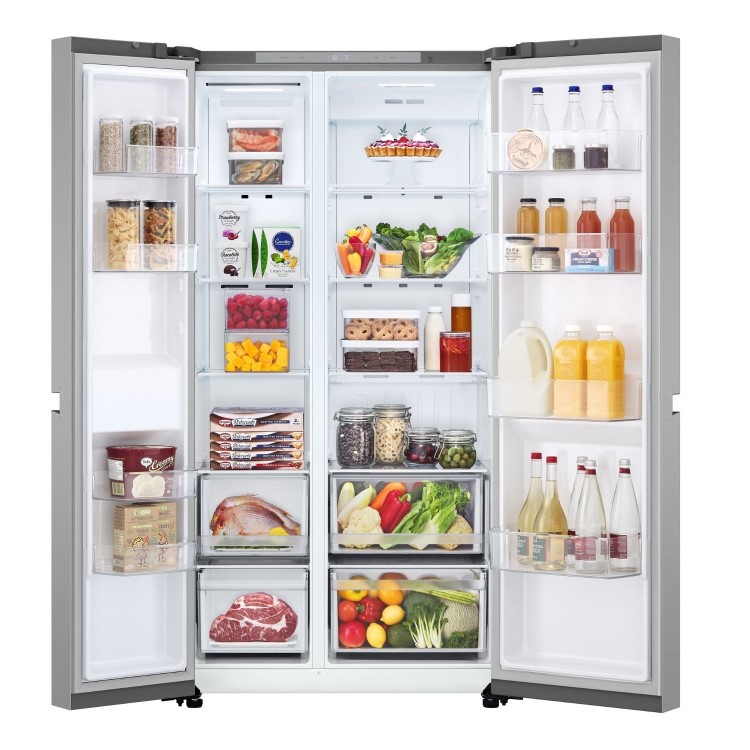 LG NatureFRESH 664 Litre Side-By-Side American Fridge Freezer - Prime Silver - Image 3