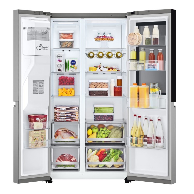 LG InstaView 635 Litre Side-By-Side American Fridge Freezer - Prime Silver - Image 4