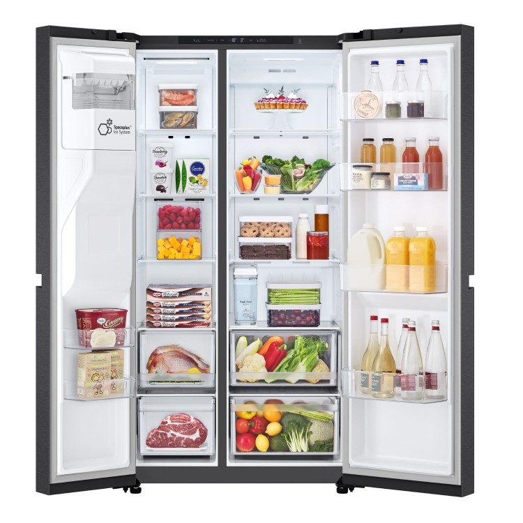 LG NatureFRESH 638 Litre Side-by-Side American Fridge Freezer - Matte Black - Image 6