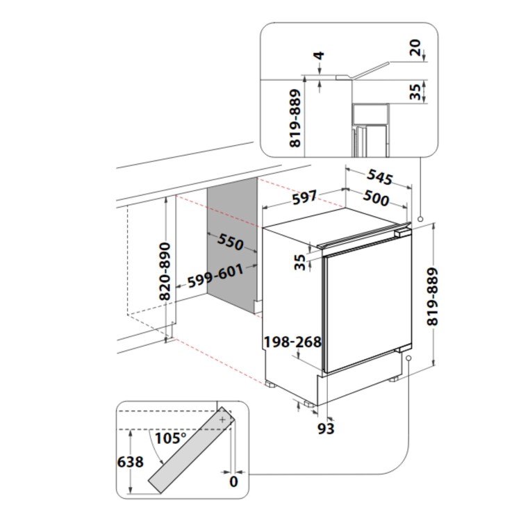 Hotpoint 144 Litre Integrated Under Counter Fridge - Image 5