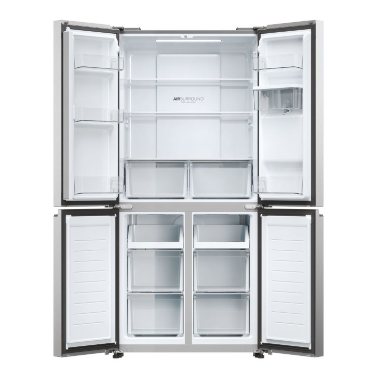 Haier Series 3 463 Litre Four Door American Fridge Freezer - Platinum Inox - Image 5