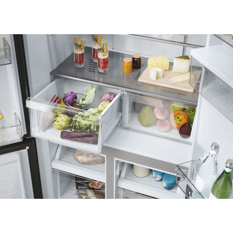 Haier Series 3 463 Litre Four Door American Fridge Freezer - Platinum Inox - Image 7