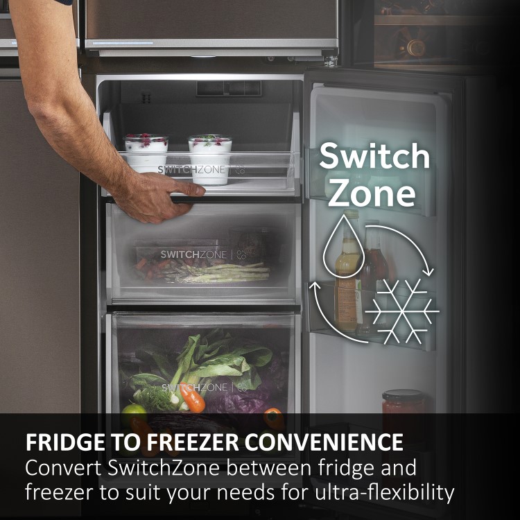Haier Cube Series 7 679 Litre Four Door American Fridge Freezer - Black - Image 5