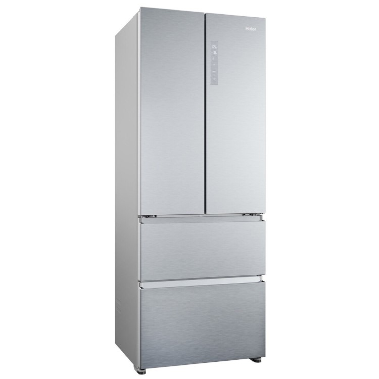 Haier FD 70 Series 5 446 Litre French Style American Fridge Freezer - Platinum Inox - Image 3