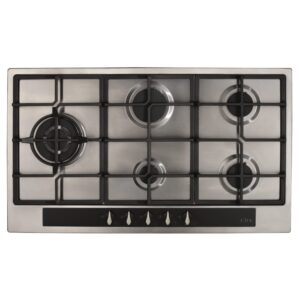 CDA 86cm 5 Burner Gas Hob with Wok Burner - Stainless Steel