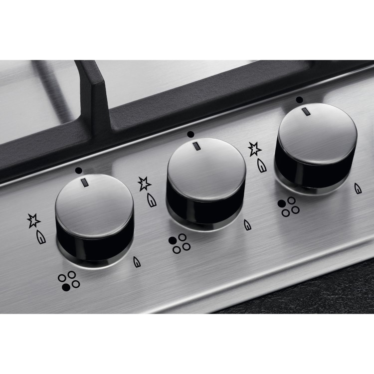 AEG 3000 Series 75cm 5 Burner Gas Hob with Wok Burner - Stainless Steel - Image 4
